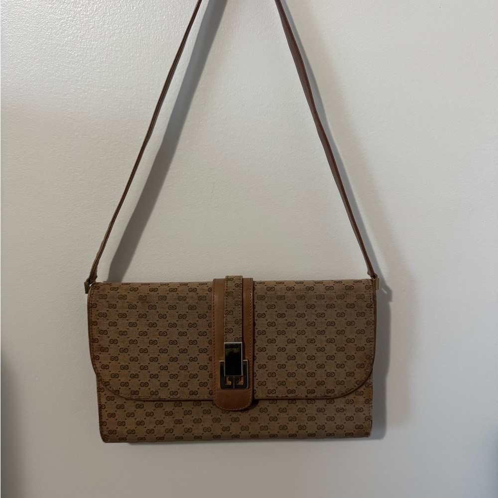Gucci Brown Monogram Shoulder Bag